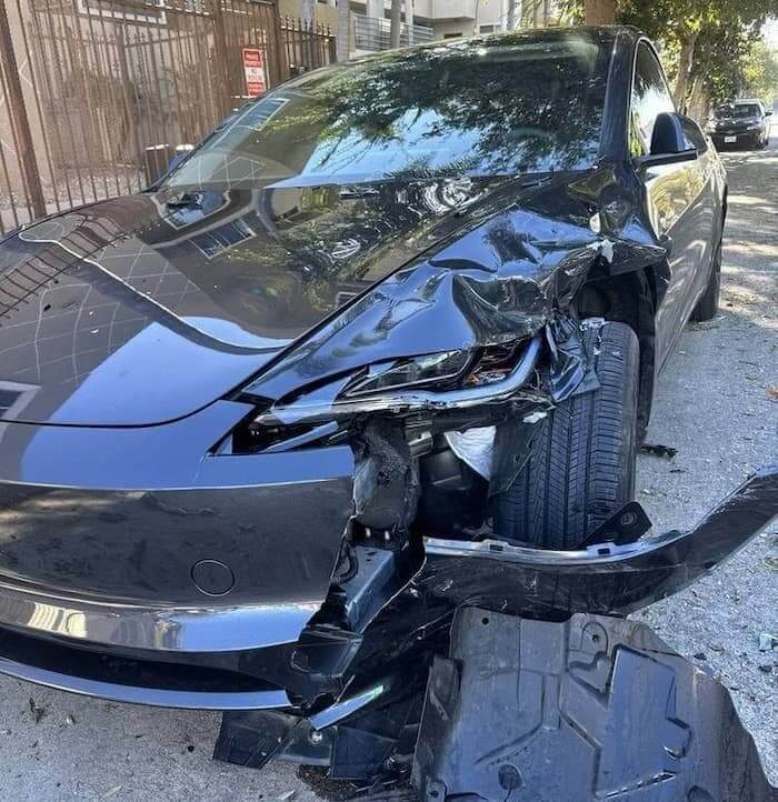 Damaged car side