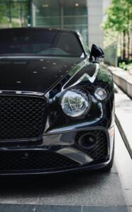 Black car closeup half