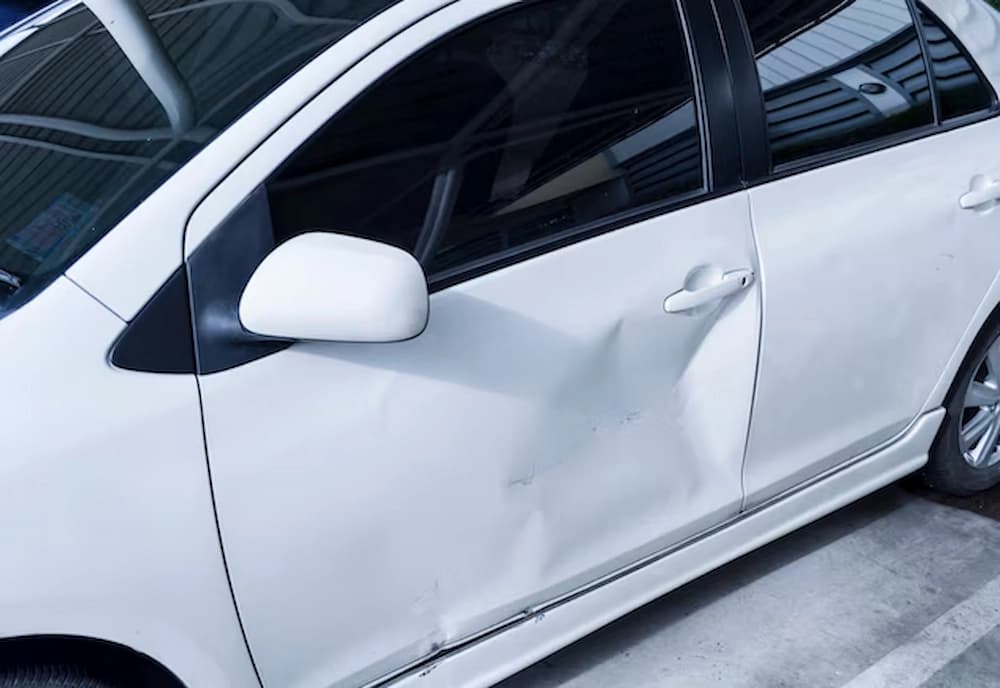 Damaged car door